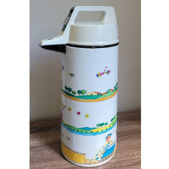 Everest Other - Everest National Vacuum Bottle Vintage Multi-Cup Coffee Carafe w/ Farm Scene